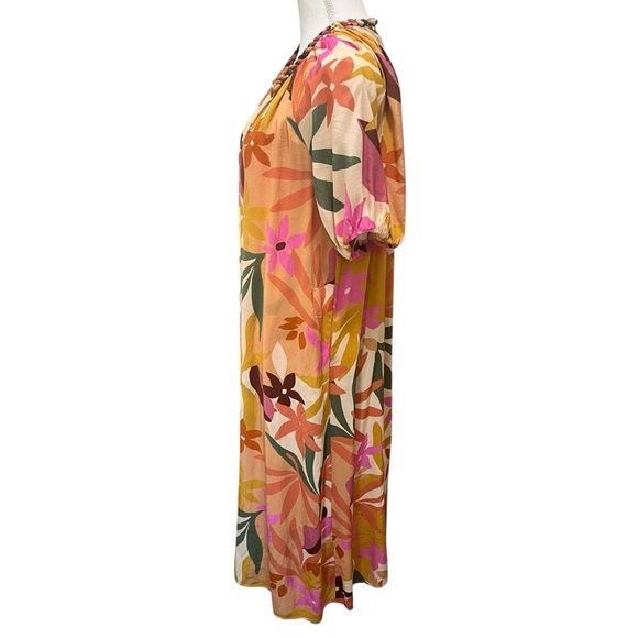 Velvet By Graham & Spencer Carol Floral Midi-Dress In Oasis Multi Size Medium - Picture 5 of 15